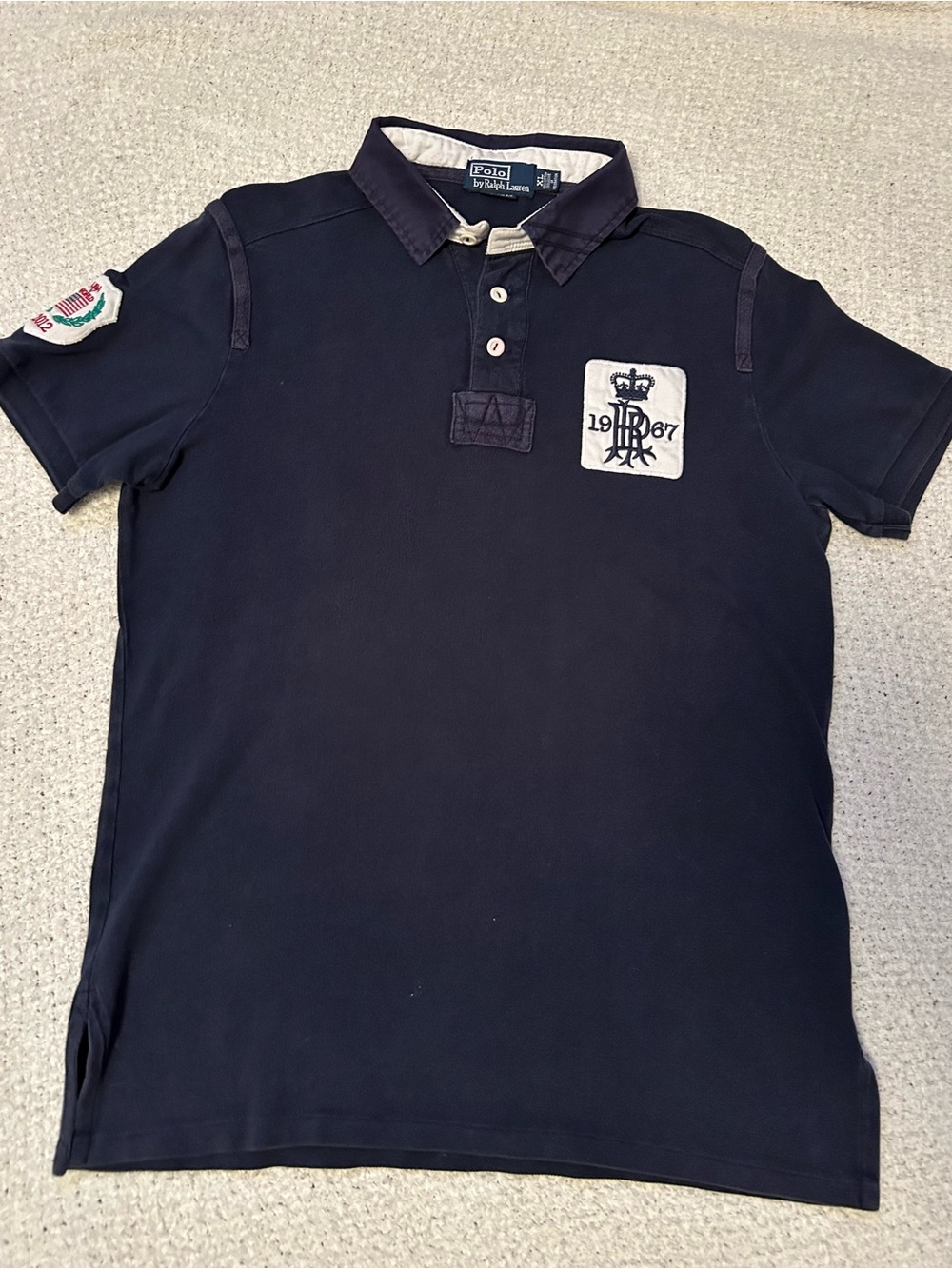XL Vintage Polo Ralph Lauren 2012 USA V World with British Flag R.L.P.C Masthad